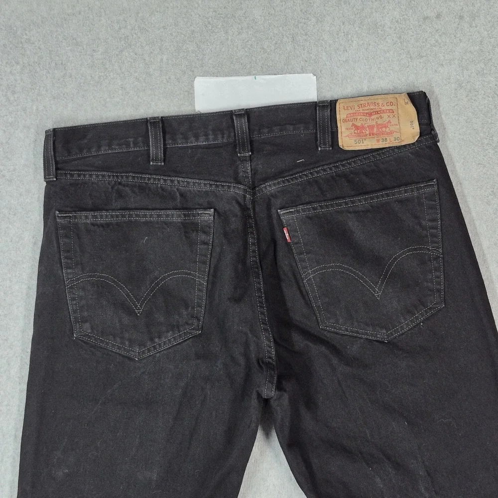 VINTAGE Levi's 501 Men Jeans 38X30 Black Y2K Denim Original Fit Straight Leg